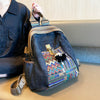 Boho Embroidery Large Canvas Backpack Bohemian Embroidery Canvas Backpack - Feltify
