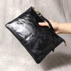 Brown Leather Clutch Bag Men Large Men's Leather Clutch Purse