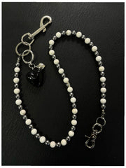 Long Ball Pants Chain White Ball Wallet Chain Women Beaded Wallet Chain Bead Wallet Chain - iChainWallets