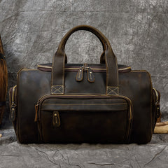 Large Leather Duffle Bag Vintage Leather Duffle Bag for Men 16L Mens Leather Weekend Bag 