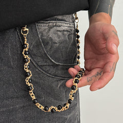 Black Pearl Wallet Chain 
