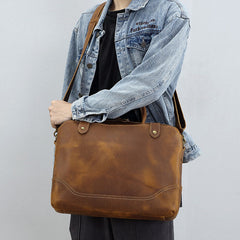 15 Inch Leather Laptop Bag for Men 