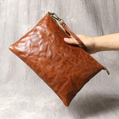 Black Leather Clutch Bag Men Large Men's Leather Clutch Purse