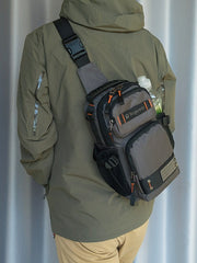 Large Nylon Sling Bag for Big - Gray