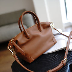 Classic Brown Leather Small Work Handbag Women Large Work Shoulder Bag for Women