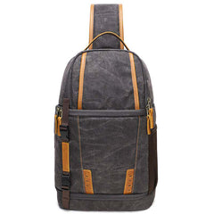 Sling Bag for Big Man - Waxed Canvas Large Sling Backpack - Large Canvas Sling Bag