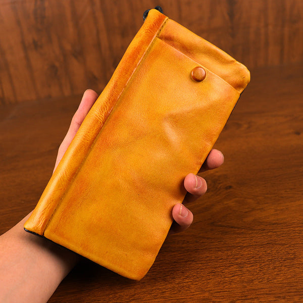 Mens Leather Zip Wristlet Wallet Zip Wallet Wristlet for Men - iwalletsmen
