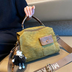 Canvas Convertible Crossbody Bag Handbag With outside Pocket Green Canvas Convertible Backpack Shoulder Bag - Feltify