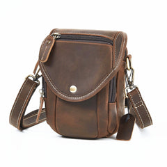Leather Phone Belt Pouch Brown Mens Belt Pouch Leather Belt Phone Pouch - iwalletsmen
