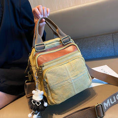 Green Canvas Convertible Crossbody Bag Canvas Handbag Canvas Convertible Backpack Shoulder Bag - Feltify