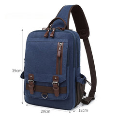large sling bag Blue Canvas crossbody sling bag Large Sling Bag For Men one strap backpack