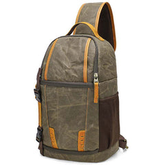 Sling Bag for Big Man - Waxed Canvas Large Sling Backpack - Large Canvas Sling Bag