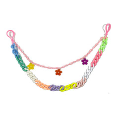 Cute Womens Star Plastics Jeans Chain Colorful Light Double Layers Panties Chains For Women