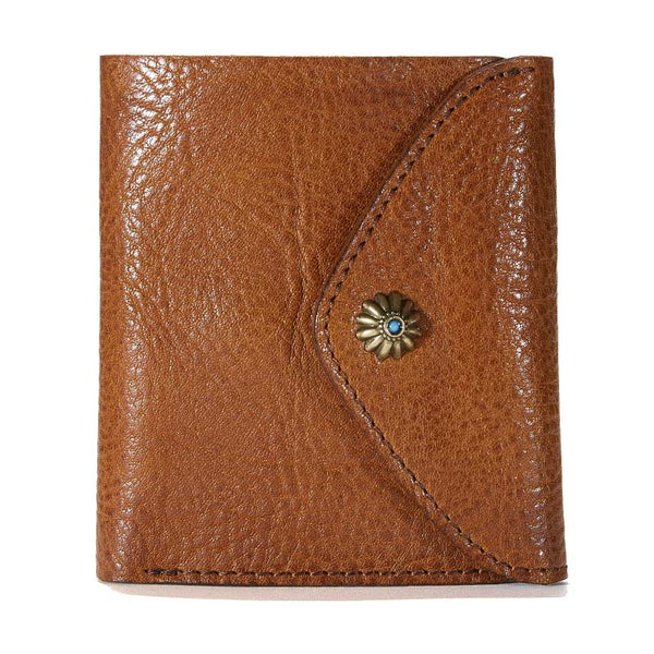 Vintage Genuine Leather Mens Billfold Brown Leather - Back View