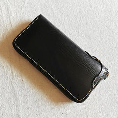 chain wallet for men​ Leather Biker Wallet Leather Biker Chain Wallet Mens Vintage Biker Long Zip Wallet for Men