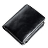 Vintage Mens Cool Small Leather Trifold Wallet Men billfold Zipper Wallets for Men