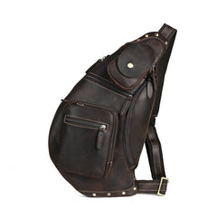 Large Leather Sling Bag  Full Grain Leather Sling Bag - iwalletsmen