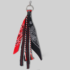 Red Paisley Bandana Pants Chain Kerchief Trousers Chain Biker Headscarf Jeans Chain Pants Chain