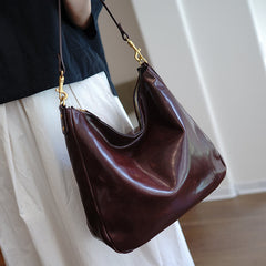 Vintage Coffee Leather Shoulder Tote Women Crossbody Tote Onthego Shoulder Bag for Women