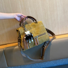 Dark Green Convertible Canvas Handbag Crossbody Bag With Outside Pockets Canvas Convertible Backpack Shoulder Bag - Feltify