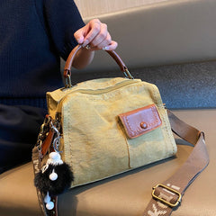 Canvas Convertible Crossbody Bag Handbag With outside Pocket Green Canvas Convertible Backpack Shoulder Bag - Feltify