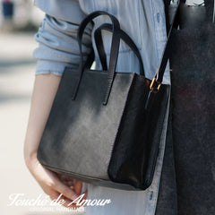 Brown Womens Leather Tote Purse Handbag Shoulder Bag Small for Women Leather Shopper Bag - EverHandmade