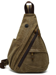 Large Canvas Sling Bag for Big Guys - Back View