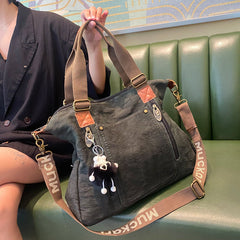 Canvas Large Shoulder Bag Canvas Handbag Green Canvas Crossbody Bag - Feltify
