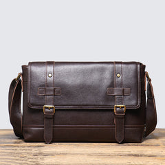 Dark Brown  Flap Messenger Bag for Men - iwalletsmen