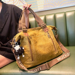 Canvas Large Shoulder Bag Canvas Handbag Green Canvas Crossbody Bag - Feltify