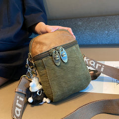 Green Canvas Vertical Shoulder Bag Canvas Crossbody Bag Phone Bag for Women - Feltify