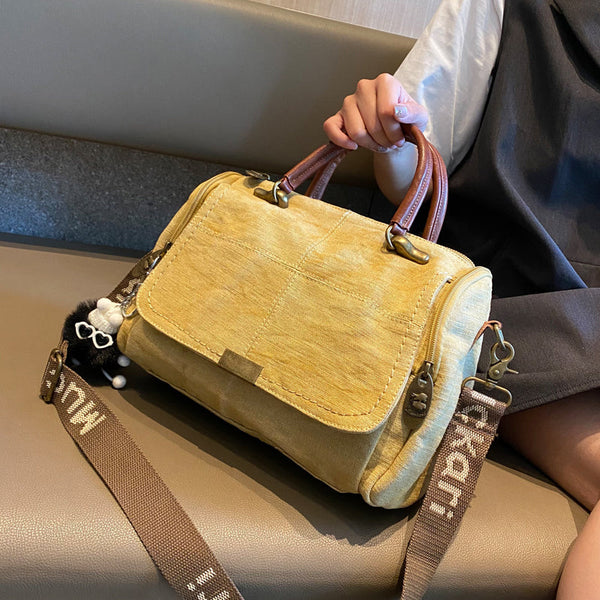 Dark Green Convertible Canvas Handbag Crossbody Bag Canvas Convertible Backpack DENIM01261040