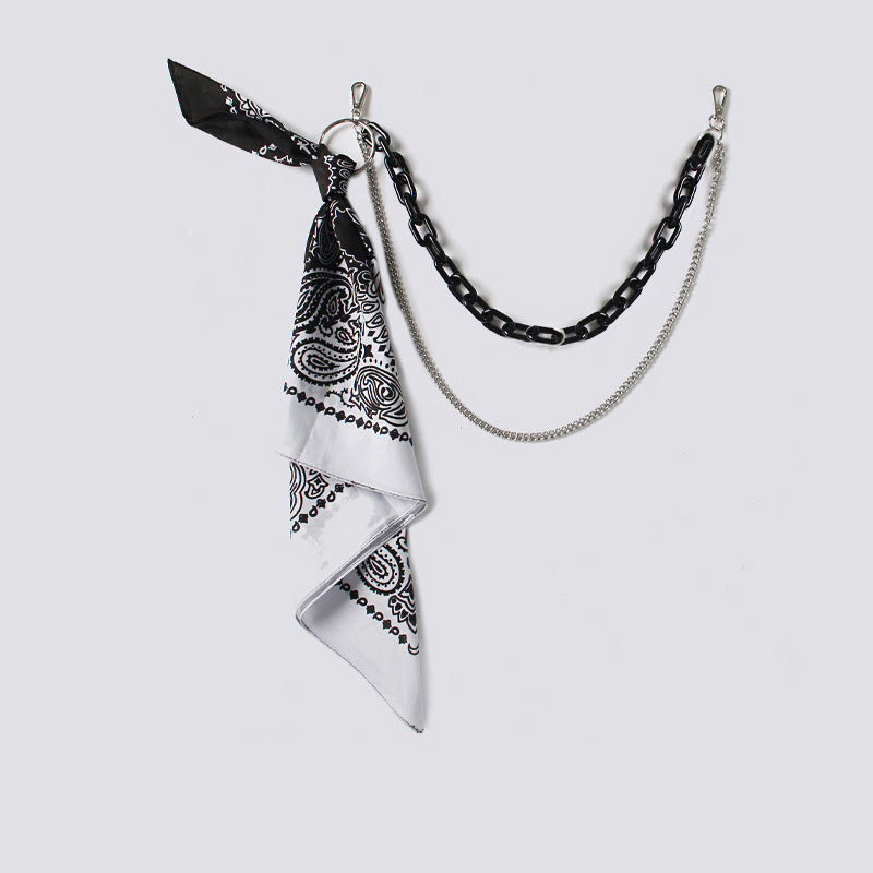 Transparent Paisley Bandana Resin Trousers Chain Pants Chain Biker Kerchief Headscarf Jeans Chains