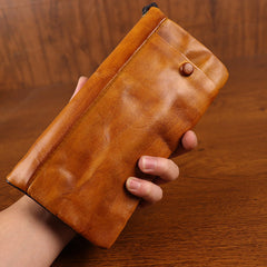 Zip Clutch Wallet Mens Leather Zip Wristlet Wallet Zip Wallet Wristlet for Men - iwalletsmen