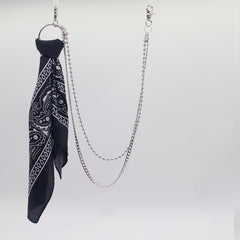 Wine Paisley Bandana Trousers Chain Pants Chain Biker Kerchief Headscarf Jeans Chains