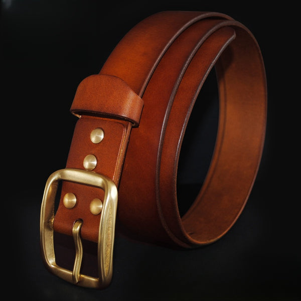 Handmade leather Beige gift Leather tooled men vintage men belt