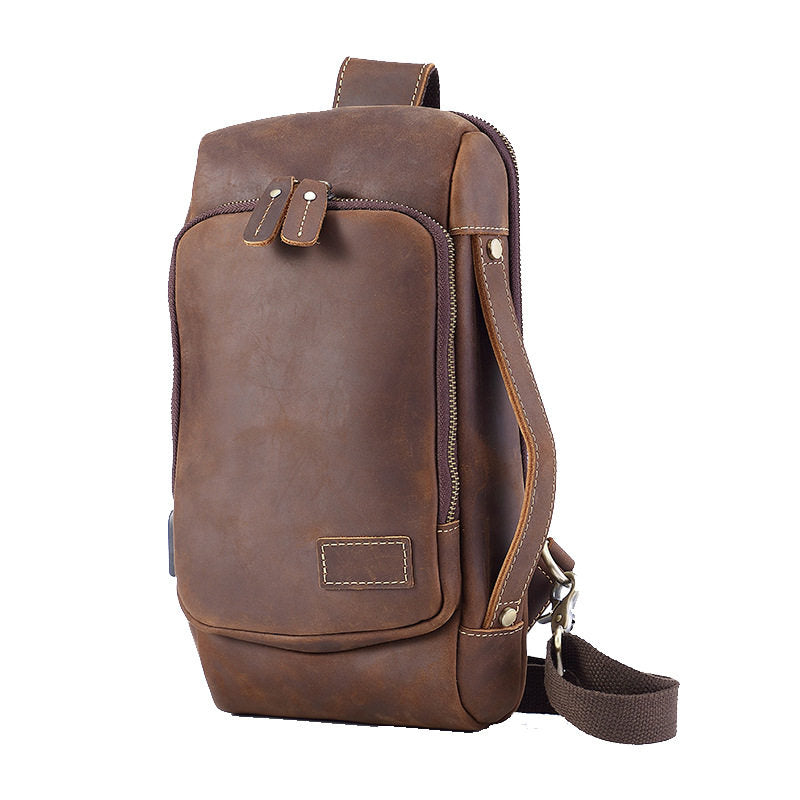 Genuine Leather Mens Sling Bag