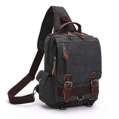 Large Canvas Sling Bag for Big - Black