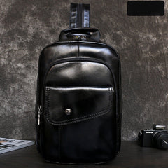 Large Leather Sling Bag - Left Side View