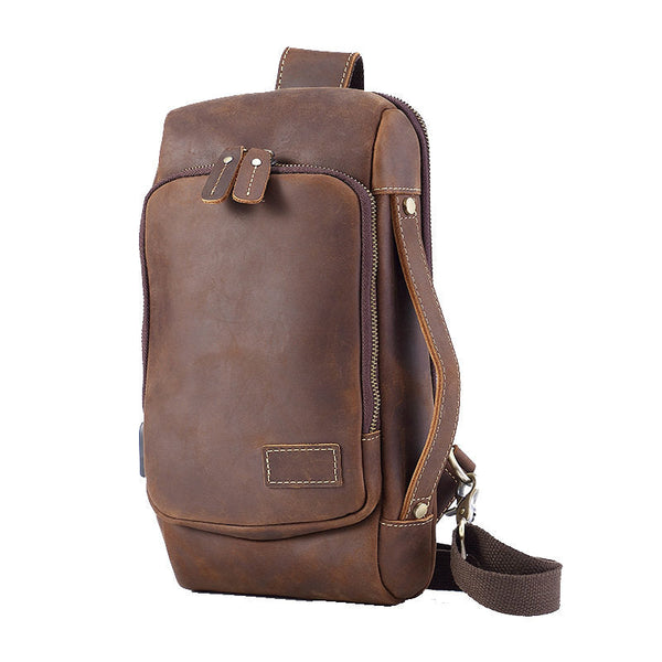 Genuine Leather Mens Sling Bag