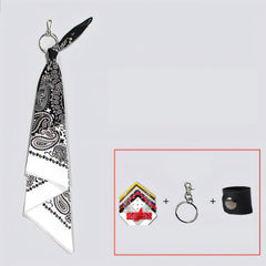 Black Paisley Bandana Pants Chain Kerchief Trousers Chain Biker Headscarf Jeans Chain Pants Chain