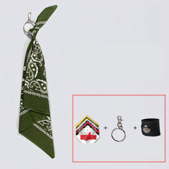 Red&Black Paisley Bandana Pants Chain Kerchief Trousers Chain Biker Headscarf Jeans Chain Pants Chain