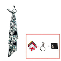 Black Paisley Bandana Pants Chain Kerchief Trousers Chain Biker Headscarf Jeans Chain Pants Chain