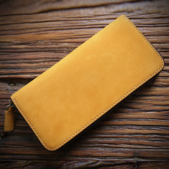 MENS LEATHER ZIPPER LONG CLUTCH Personalized WALLETs - Overall View
