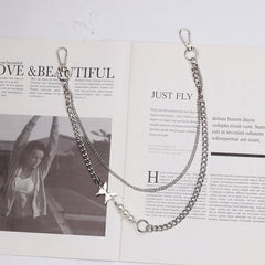 Cute Womens Astronaut Jeans Chain Silver Double Layers Astronaut Wallet Chains Jeans Chain For Women