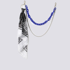 Transparent Paisley Bandana Resin Trousers Chain Pants Chain Biker Kerchief Headscarf Jeans Chains
