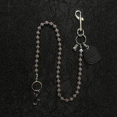 Blue Purple Beaded Wallet Chain Beaded Pants Chain Lavastone Bead Wallet Chain - iChainWallets