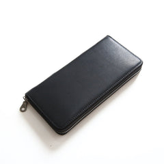 MENS Green LEATHER ZIPPER LONG CLUTCH Personalized - Lifestyle View