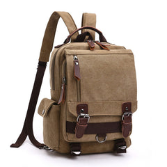 Black Sling Bag for Big Man –  Convertible Canvas Large Sling Backpack – Large Canvas Sling Bag for Big Guys