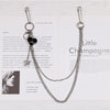 Cute Womens Jeans Chain with Safety Pin Silver Double Layers Heart Wallet Chains Jeans Chain For Women
